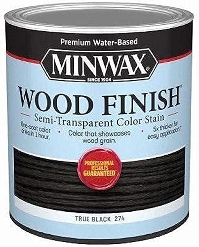 Minwax Wood Finish Water-Based Semi-Transparent Color Stain, True Black, 1 Quart - style: Semi-Transparent Color