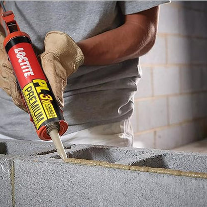 Loctite PL Premium Polyurethane Construction Adhesive, 10 fl oz Cartridge, 6 Pack - Versatile Construction Glue for Wood, Concrete, Stone, Metal & More - size: 6 Pack