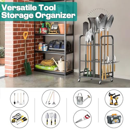 EVERHANGER Garden Tool Organizer and Storage, Yard Tool Stand - size: Small