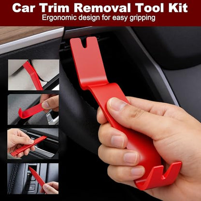 8PCS Auto Trim Removal Tool No Scratch Pry Tool Clip Remover Plier Red - color: red, size: 8 PCS