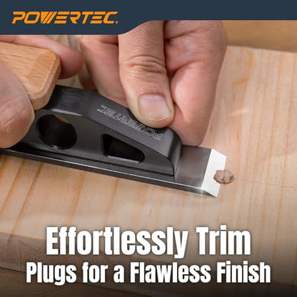 POWERTEC Chisel Plane with Flat Blade – Compact Edge Trimming Tool for Woodworking, Plug Trimming, Joinery Cleanup – Includes Wrench (72162)