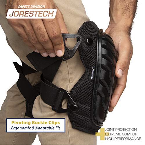 JORESTECH Protective Knee Pads - Gel Filled with Heavy Duty Shell Caps for Work and PPE – (Model S-KP-02-BK)