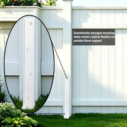 Fence Post Repair Kit, Heavy-Duty Fence Stabilizer, White, 1-Pack - color: White 1 pack