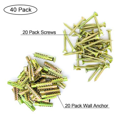 20Pack Hollow Wall Anchors with Screws, Loose Hinge Hole Repair Kits - size: 20 Pack