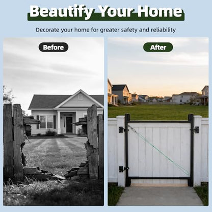 Heavy-Duty Adjustable Fence Gate Kit - 36" to 72" Wide DIY Gate Kit for Wooden Fence Using 1x4 & 2x4 Lumber, Complete Gate Kit for Building Sturdy 4 to 5 Foot Backyard Wood Gates - size: 1 PCS 36-72"