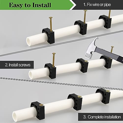 100 Pack 3/4" Half Clamps J-Hook with Nails Set - color: 100pcs J-hooks, size: 3/4 Inch