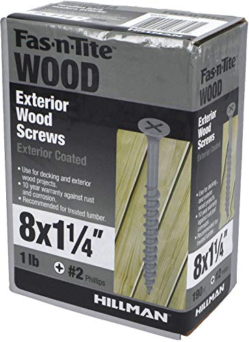 Gray Epoxy Exterior Wood & Deck Screws #8 x 1-1/4", 181 Pk