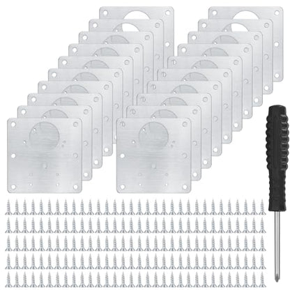 20 Pcs Cabinet Hinge Repair Plates Kits,Kitchen Cupboard Door Hinge Repair