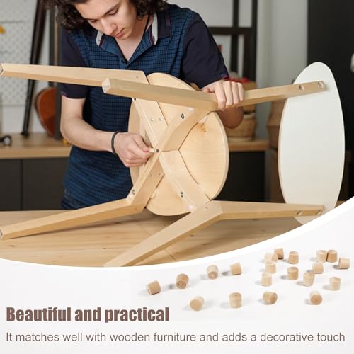NQEUEPN 160pcs Flat Head Wood Plugs, 5/16 Inch Multifunctional Wood Screw Hole Plugs Wooden Screw Plugs Wood Caps for Screw Holes Wood Screw Covers Plugs for Furniture Repairing, Brown - size: 5/16 Inch
