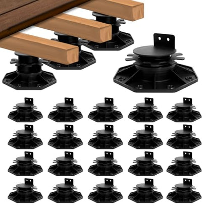 24 Pack Adjustable Deck Support Pedestal, 1-3/16" to 2-3/4"(30-70mm) - size: 1-3/16" to 2-3/4"