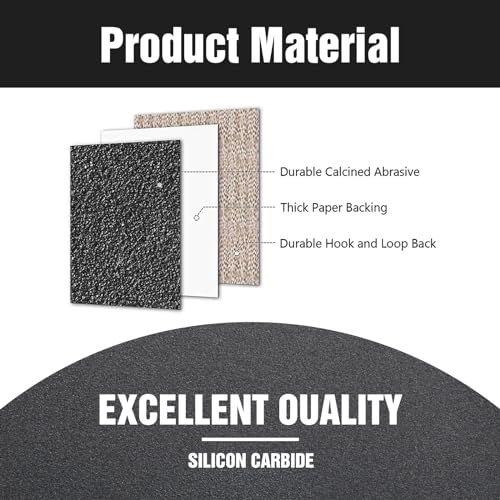 100 Pcs 5 inch Wet Dry Sanding Discs 1500 Grit 8 Hole Hook and Loop - style: 100 Pcs-1500 Grit