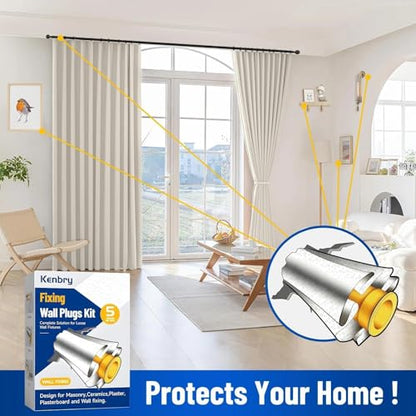 Kenbry Drywall Anchor Repair Kit,1.96' x 39.37' Patch Easy Cut for Fast Loose Anchors Fix, No Need to Redrill or Fill, Ideal for Most of Surfaces