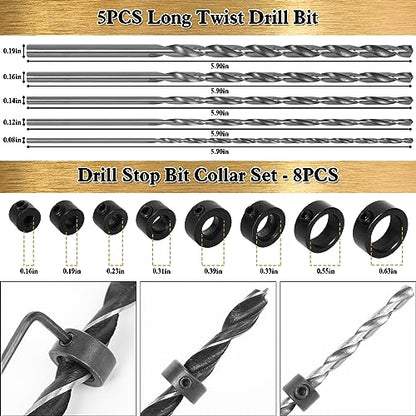 47 Pcs Woodworking Tools and Accessories Countersink Drill Bit Set - color: 47 Pcs no box