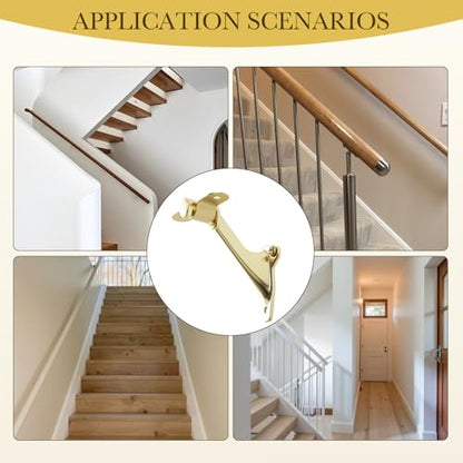 HOME MASTER HARDWARE Handrail Bracket for Stairs, Bright Brass, 6 Pack - color: Bright Brass, size: 6 Pack