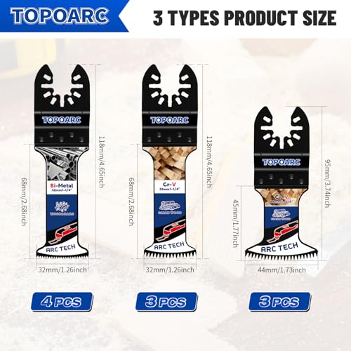 TOPOPARC 10PCS Oscillating Saw Blades Japanese Teeth Fit Dewalt Milwaukee
