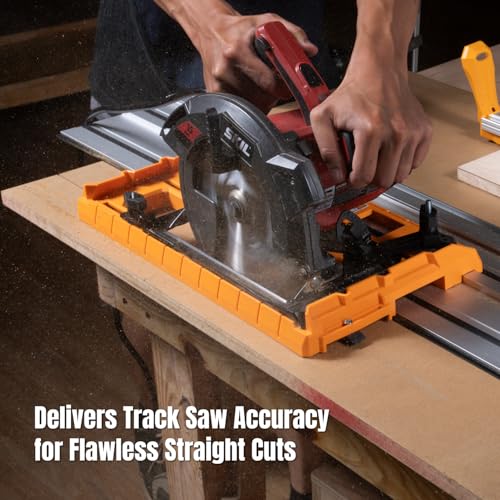 POWERTEC 72390 Circular Saw Track Plate with 36 Inch Straight Edge Clamp, Tool-Free Mounting System, Adjustable Fence for Fast and Accurate Cuts - size: 36 Inch Circular Saw Guide w/ Saw Plate