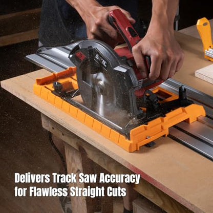 POWERTEC 72390 Circular Saw Track Plate with 36 Inch Straight Edge Clamp, Tool-Free Mounting System, Adjustable Fence for Fast and Accurate Cuts - size: 36 Inch Circular Saw Guide w/ Saw Plate