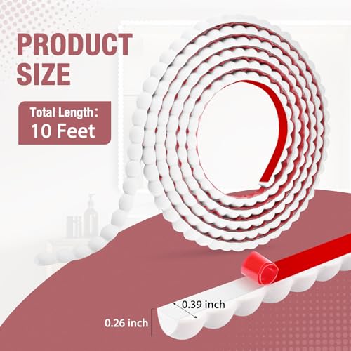 LSGCQ Flexible Molding Trim Peel and Stick Beaded Trim, White - color: White, size: 10mm/10ft