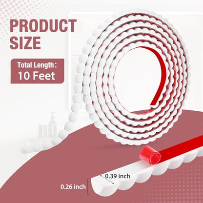 LSGCQ Flexible Molding Trim Peel and Stick Beaded Trim, White - color: White, size: 10mm/10ft