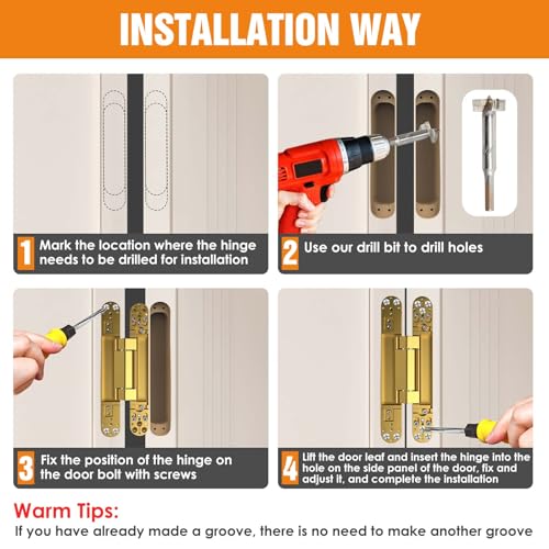 9.7" Hidden Door Hinge/Concealed Hinges,Invisible Hinges - color: Gold, size: 9.7 inches