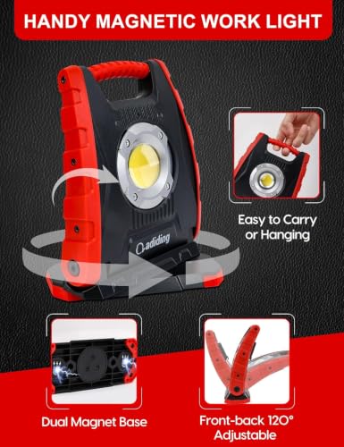 Adiding 4400mAh Rechargeable LED Work Light, Portable Underhood Work Lights - color: Red