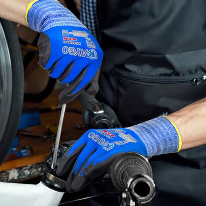 KAYGO Safety Work Gloves, MicroFoam Nitrile Coated, Men Women,KG18N - color: Blue, size: Medium
