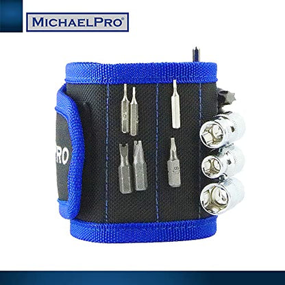 MichaelPro Magnetic Wristband for Screws, Nails and Drill Bits, Tool Belt with 15 Strong Magnets, Easy Hardware Access, Auto Repair & Construction Accessories, Ideal Gift for Men and Women - MP015001