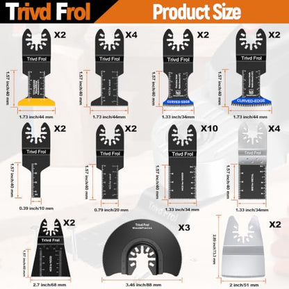 Trivd Frol 121 PCS Oscillating Saw Blades, Multitool Blades with Sandpaper