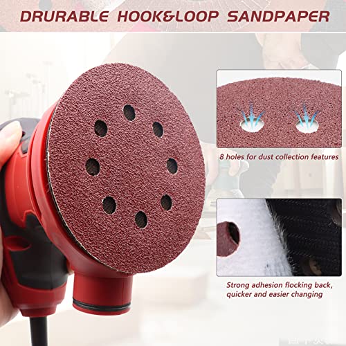 ZEHIQ 5 Inch 40 Grit Sanding Discs, 8 Hole Hook and Loop Sandpaper, 30 PCS