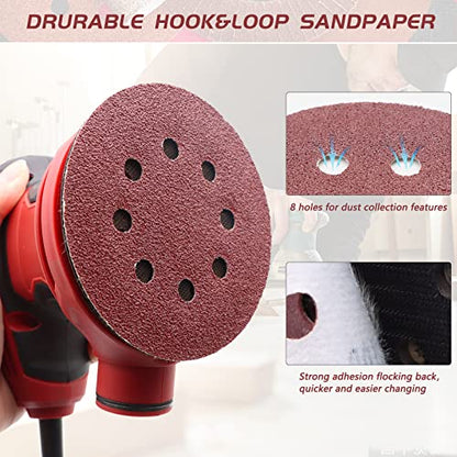 ZEHIQ 5 Inch 40 Grit Sanding Discs, 8 Hole Hook and Loop Sandpaper, 30 PCS