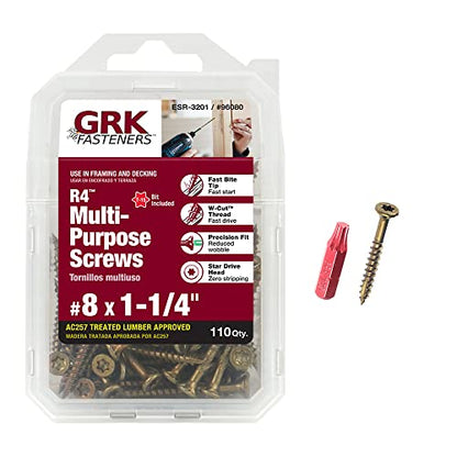 GRK Fasteners 96080 R4#8 x 1-1/4" Screws 110CT