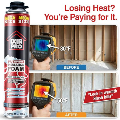 Spray Foam Insulation, 24 Pack x 30 oz, Expanding Foam Sealant Spray - size: 24 Pack