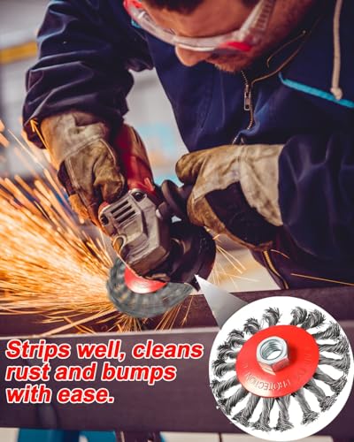 6-Piece, Angle Grinder Wire Wheel, 4 1/2" Angle Grinder Attachments - style: 2*3” Cup Brush + 2*4” Wheel Brush + 2* Steel Brush
