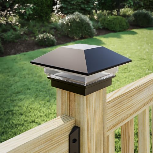 Deckorators 4 in. x 4 in. Black Solar Deck Post Cap (6-Pack)