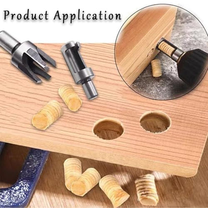 8-Piece Wood Plug Cutter Drill Bit Set for DIY Woodworking Projects with Tapered and Straight Cutters for Long-Lasting and Precise Hole Plugging