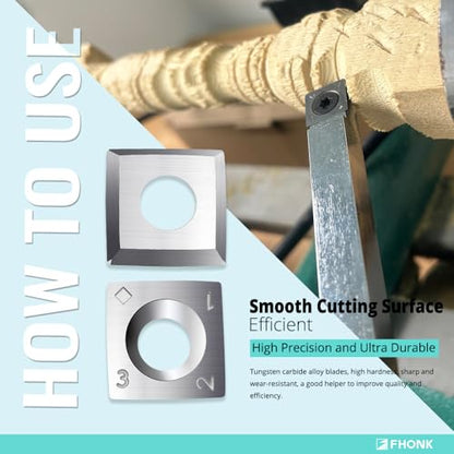 13.8mm Arc-edge Square Carbide Inserts Cutters, for Woodturning Replacement Cutter Knives, Fits Spiral, Helical Planer Cutter, Wood Lathe Turning Tool, 10-Pack (13.8x13.8x2.5-30° R150(4R0.5)) - size: 13.8x13.8x2.5-30° R150(4R0.5)
