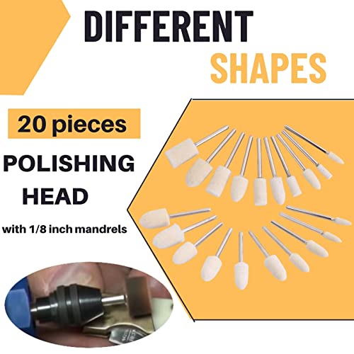 100PCS Buffing Wheels Polishing Kit for Dremel, 1/8" Shank Accessories