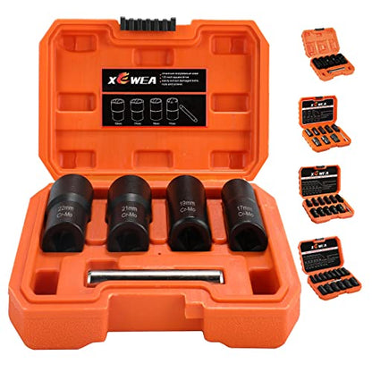 XEWEA 5PCS 1/2 Drive Lug Nut Bolt Extractor Set, Wheel Lock Removal Kit - color: 5pcs 1/2" Drive