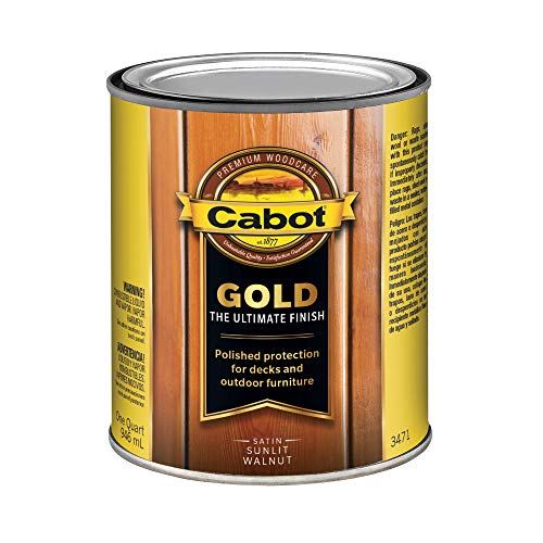 Cabot Gold, Satin, Sunlit Walnut, 1 Quart - color: Sunlit Walnut, size: Quart