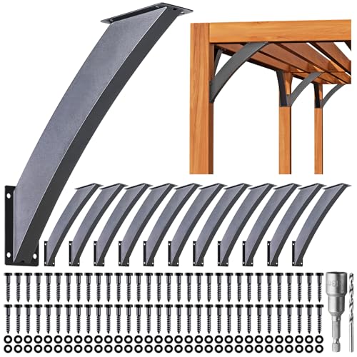 Heavy Duty 45 Degree Angle Support Bracket 2"×4" (Actual: 1.5"×3.2") Wood Beam Support Hardware Degree Post Bracket for Gazebos Pagola Porches 12Pcs - size: 2"×4"