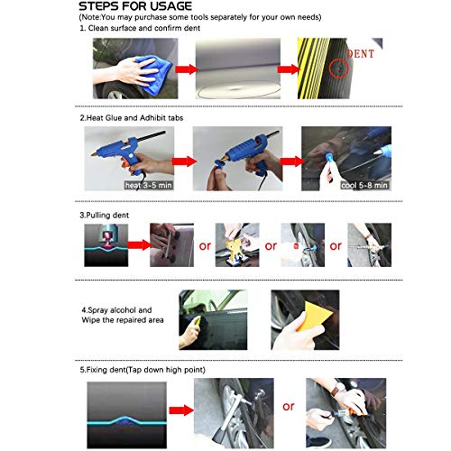 Dent Repair Tools Rubber Hammer 9 Heads Tap Down Tools Paintless Dent Removal Kit
