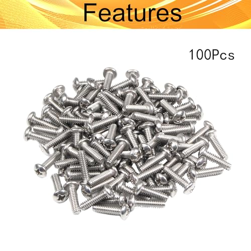 100PCS #6-32 x 1/2" Machine Screws, Phillips Pan Head, 304 Stainless Steel - size: 6#-32 x 1/2"