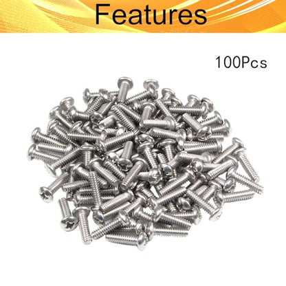 100PCS #6-32 x 1/2" Machine Screws, Phillips Pan Head, 304 Stainless Steel - size: 6#-32 x 1/2"