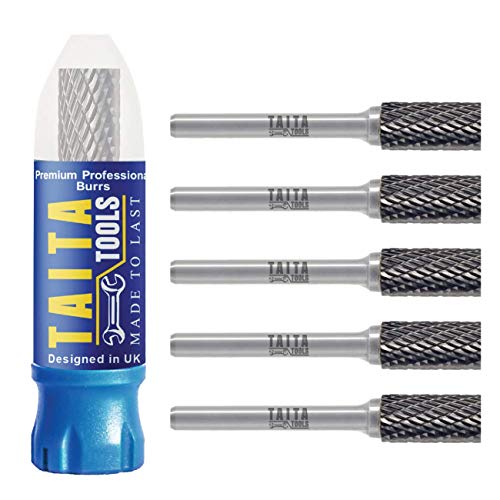 SA-3 Cylindrical Double-Cut Carbide Burr, 1/4 in Shank, 5 Pack - style: 5pc
