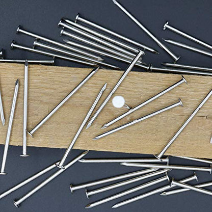 JEGONFRI 70PCS 2-1/2" Nickel Plated Flat Head Nails for Hanging, Wood Nails - color: Silver, size: 2-1/2 In , 70 Pcs