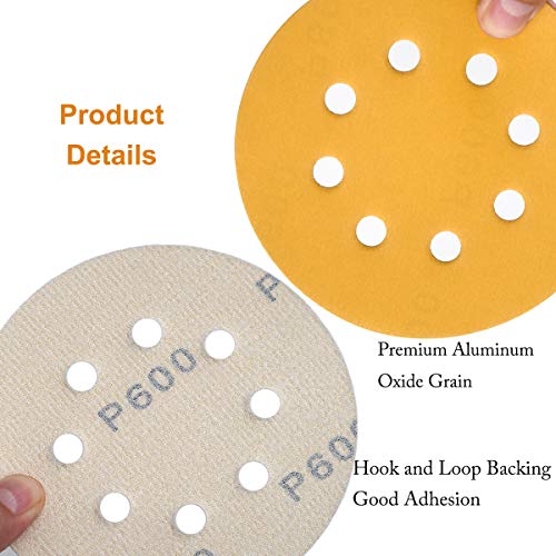 5-Inch 8-Hole Hook and Loop Sanding Discs 600-Grit, 200-Pack