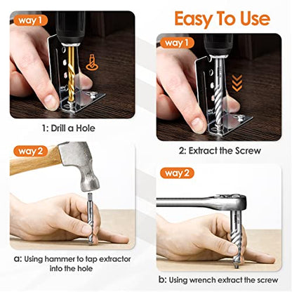 6 Pcs Screw Extractor Spiral Flute Bolt Extractor Set Stripped Screw Remover Cr-MO Easy Out Bolt Extractor Set Cool Gadgets for Men,Removing Stripped Screws and Broken Bolts - size: 6PCS