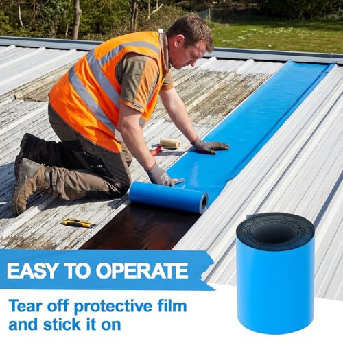 Waterproof Roof Repair Tape, TPU, 16.5 Feet Length, 8 Inch Width - color: Blue, size: 8in X 16.5ft