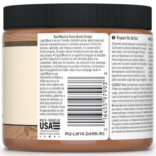 Retique It Liquid Wood - Dark Wood Pint - Paint and Stain It - Stainable Fiber Paint - Put a Fresh Coat on It (16 Fl Oz) - color: 3 Dark Wood, size: 16 Fl Oz (Pack of 1)