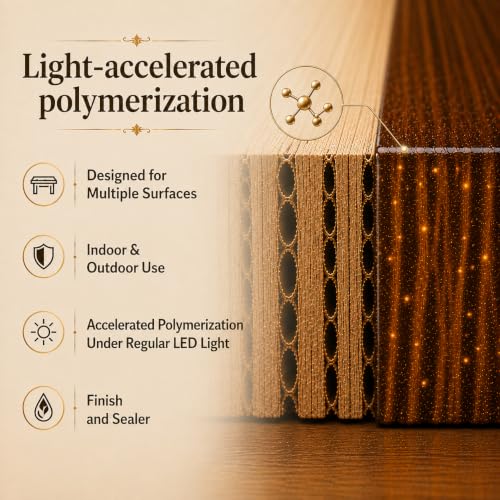 LEDICODE Advanced Polymer Wood Finish & Sealer, Plant-Based, 620ml - size: 620ml/ 20.9 Fl Oz